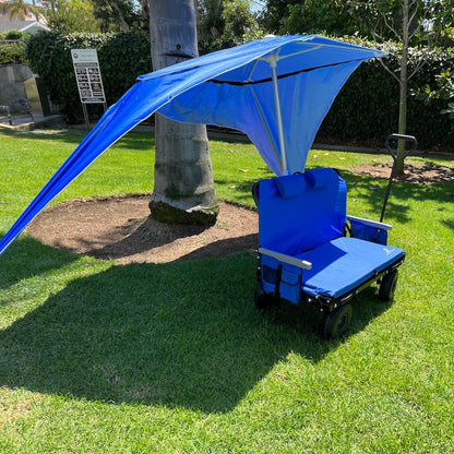 3-in-1 Lounge  – Utility Wagon, Folding Chair, and Integrated Umbrella [FREE SHIPPING]
