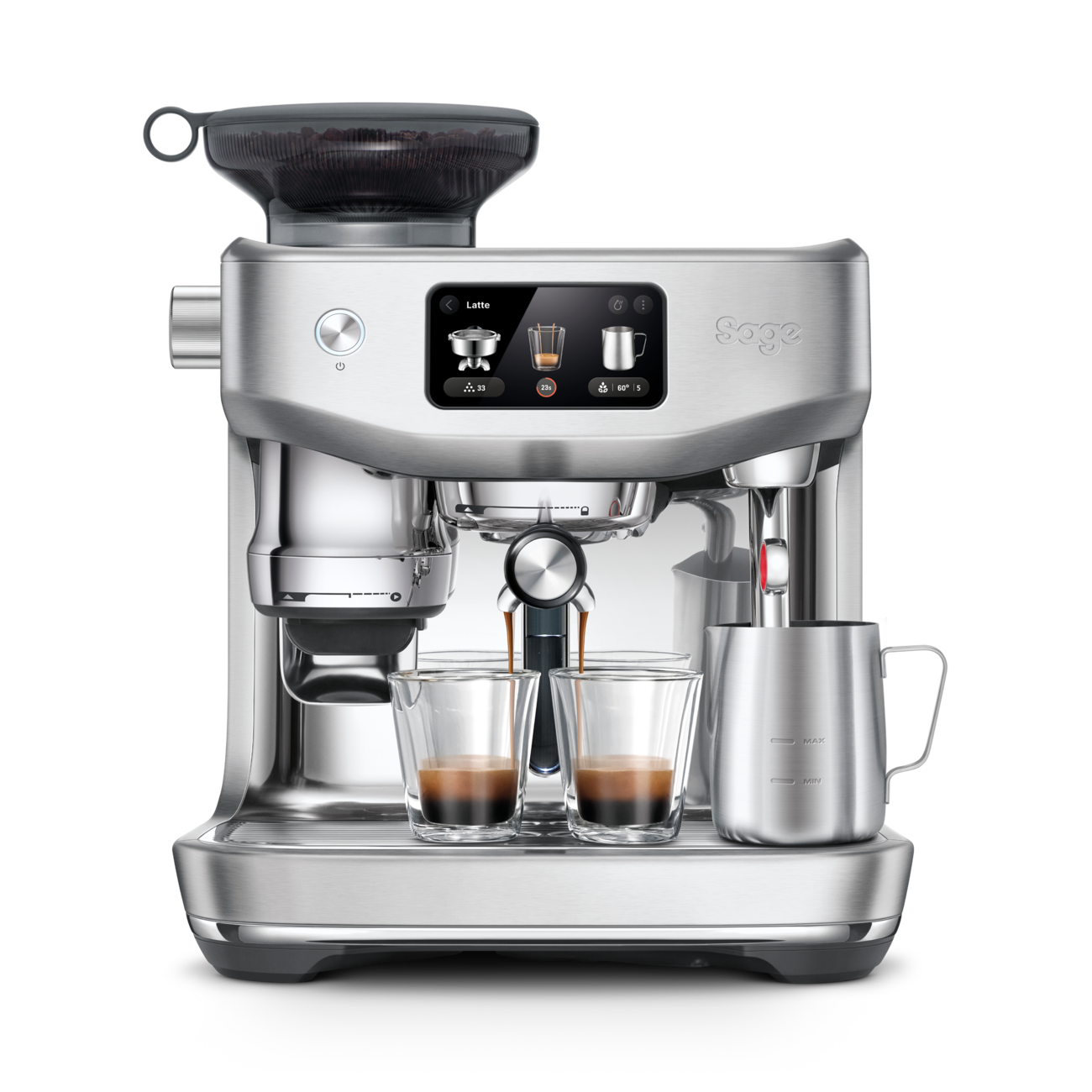 Automatic Coffee Machine With Brushed Stainless Steel Grinder